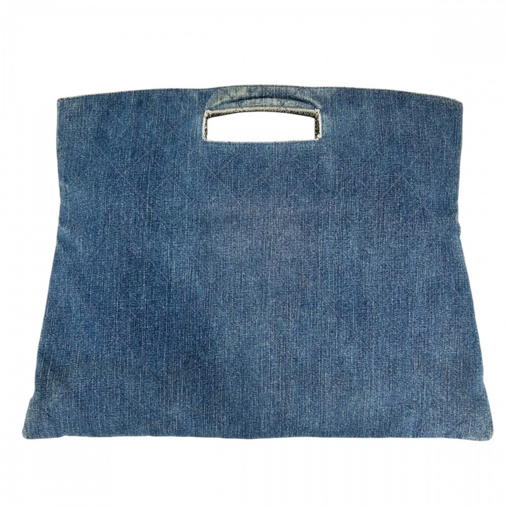 Chanel handbag for women, Matelassé style, shoulder bag, denim blue.